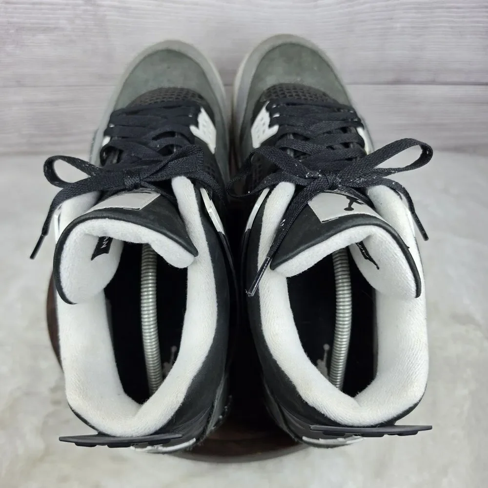 Air Jordan 4 Retro Fear 2024 Sneaker Black Grey White Mens Sz 13 FQ8138-002